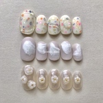 ◎ パステル ミラー シェル カラフル 淡色 個性派 シンプル ネイル ネイルチップ