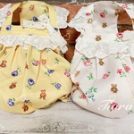 くまちゃん可愛いバルーンワンピース　Cotton　犬服　　ホワイト　イエローお色は2色