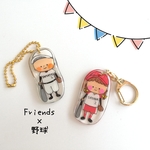 髪型沢山☆選べるスポーツチャーム☆お名前キーホルダー☆Friends×野球