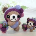 【n様ご予約品】ブドウくまちゃんストラップ＆イヤホンジャック 