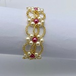 シルキーパールとビーズのブレスレット