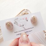 [YouTube作成品]ミルクティー𓇢ミニ一粒ニュアンスミラーピアス/イヤリング  
