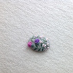 【再販×4】リネンと刺繍のアザミのブローチ