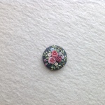 【再販×3】リネンと花刺繍のバラのブローチorヘアゴム　
