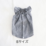 [犬服] Sサイズ 完成品 チワワ　　　　　　　　　　　　ストライプ キャミソールワンピース 背中開き バックオープン