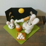 【kana-817様専用】秋の季節飾り 餅つきうさぎ 羊毛フェルト 
