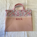 お名前刺繍レッスンバッグ ◆リバティ◆ベッツィ×パウダーピンク