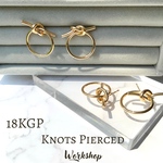 ☆再入荷☆【2pcs】ノットリングピアス　ゴールド 22100