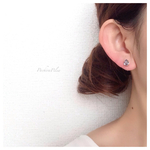 ＊再販2＊気品漂う＊スワロフスキースモーキーモーブのプチビジューイヤリング＊swarovski smoky mauve＊petit drop earring