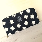 北欧柄♥軽い長財布🖤レトロ♩ブラック黒♪オシャレ♪ウォレット♪お財布♬