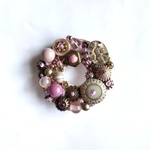 Antique Wreath５ アンティーク風ビーズ刺繍ブローチ