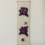 ちりめん細工・紫陽花のタペストリー(薄紫系)