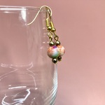 ピアス　キャンディジェイド 一粒フックピアス パワーストーンピアス　8mm　(ゴールド) イヤリング、樹脂フック変更可　#5 ☆ピアス☆ピアス☆ピアス