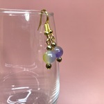 ピアス　キャンディジェイド 一粒フックピアス パワーストーンピアス　8mm　(ゴールド) イヤリング、樹脂フック変更可　#17 ☆ピアス☆ピアス☆ピアス