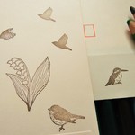オーダー作品　『スズランと鳥達』　消しゴムはんこ5点セット