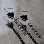 クリア×ブラック　アクリル　トライアングルピアス　イヤリング