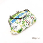 親子がま口ポーチ*London map
