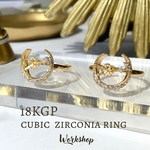 ☆SALE【1pc】18KGP本金メッキ×ムーンジルコニアリングセッティング 22102
