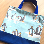 キャス布 リバーシブル✩‧通学通園＊レッスンバッグ•*¨*•.¸¸♬ペンギン柄