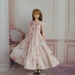 momoko ジェニー outfit..5.3　花柄ティアードワンピース（ピンク・ベージュ）