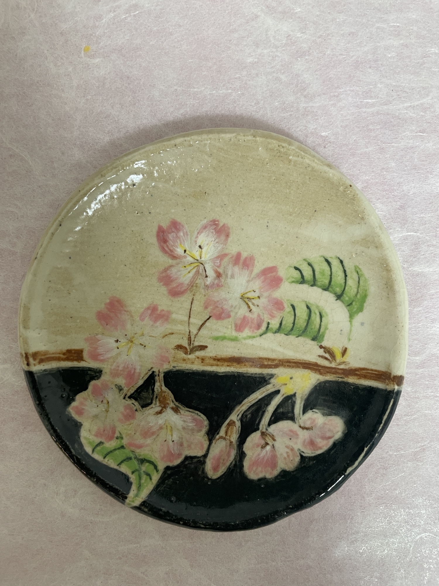 【美品】上弦の月にススキと霧の図八寸皿　五枚揃え　箱無し 桜の花の絵付け皿 小皿 - akura113 | minne byGMOペパボ 国内最大級の