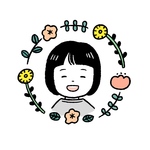 お花のフレーム似顔絵