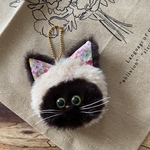 保護猫チャリティキーホルダー【シャムさん】