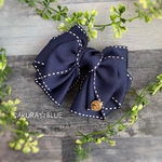 leticia ribbon•*¨*•.¸¸☆*･ﾟ ステッチ入りグログランリボン　ネイビー