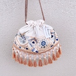 インド刺繍の巾着（片面刺繍）