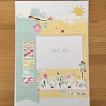 スクラップブッキング  A4サイズ  たて 完成品　HAPPY  SPRING is in the air!