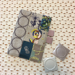 ほぼ日手帳カバー カズンサイズ ミナペルホネン tambourine ベージュと片面チョコっとパッチバージョン　