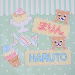Sweetsお名前ワッペンset