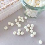 100pcs ＊ 6mm アクリルビーズ アイボリー（0095）