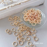 100pcs ＊ 8mm デザイン丸カン リングパーツ KCゴールド （0248）