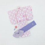 3点セット　リカちゃん　浴衣　帯　かんざし　夏服　ピンク