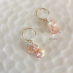 真珠やさんの桜バロックパールダブルピアス