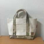 迷彩×生成り帆布トートバッグ