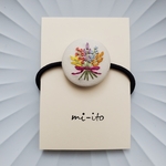 刺繍ヘアゴム🌷　no.891　くるみボタン　💛送料無料💛　