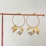 星パールフープピアス