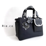 new.  3way  帆布　*.•. まち深トートバッグ　*.•.   通勤バック　マザーズバッグ   black！　リュックサック　ショルダーバッグ　手提げ　ポーチ付き*.•