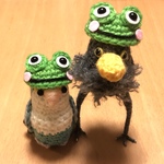 インコちゃん用♡カエルさん帽子（グリーン）