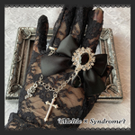 cross×ribbon リング ❥︎‬ブラックドロップ