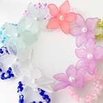 Princess Flower Ring  フリーサイズ　フラワーリング　ビーズアクセサリー　ビーズリング　プリンセス　キッズ　キッズアクセサリー　キッズリング