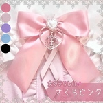 🎀カラー変更可能🎀【さくらピンク 夢かわ ブローチ】№298 リボン ブローチピン 量産型 地雷 夢かわ 女の子 クラウン ピンク 水色 大きい 可愛い ニュアンスカラー ロリータ キラキラ ハート