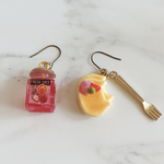 パンケーキとジャム瓶のピアス(いちごジャム)