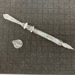 訳あり【JINガラス 気まぐれ試作室】1点限定 ダイクロ クリスタル ロッド ガラスペン オパール入り