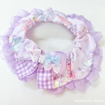 ペット用フェアリーリボンリボン襟シュシュ首輪🎀パープル💜犬 猫 うさぎ