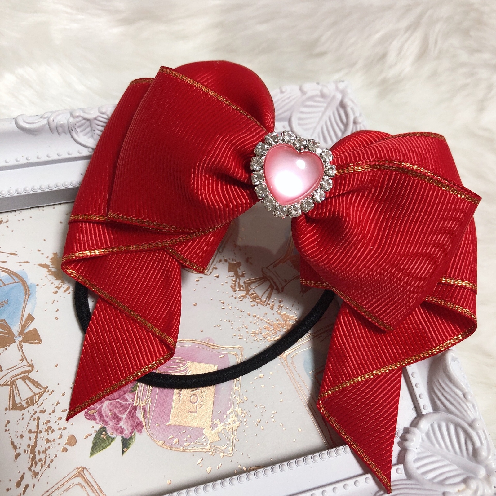 リボン ヘアゴム 和柄 オレンジ Minne 日本最大級のハンドメイド 手作り通販サイト