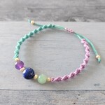 ラピスラズリ×翡翠×アメジスト バイカラー ブレスレット 