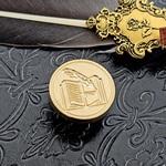 再販！シーリングスタンプヘッド「魔法書」ブックシリーズ 丸 2.5㌢